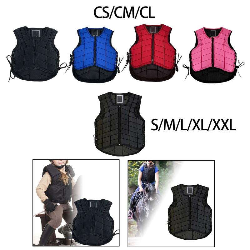 Horse Riding Protector Padded Zipper Waistcoat Accessories Breathable Sports Guards for Adult Kids Training Women Boys