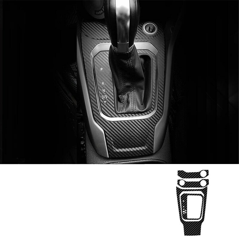 Serat Karbon untuk VOLKSWAGEN VW T-roc T Roc Film Mobil Stiker Interior Roda Gigi Konsol Tengah Panel Pengangkat Pegangan Pintu Udara