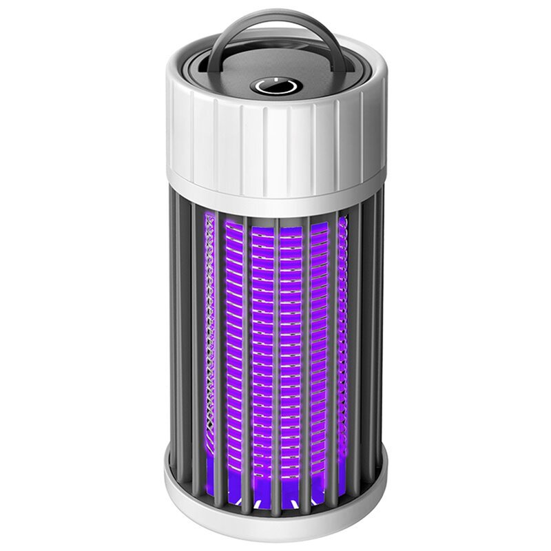 Zapper – piège à insectes et lanterne LED de Camping, Rechargeable par USB/solaire, piège à insectes gris