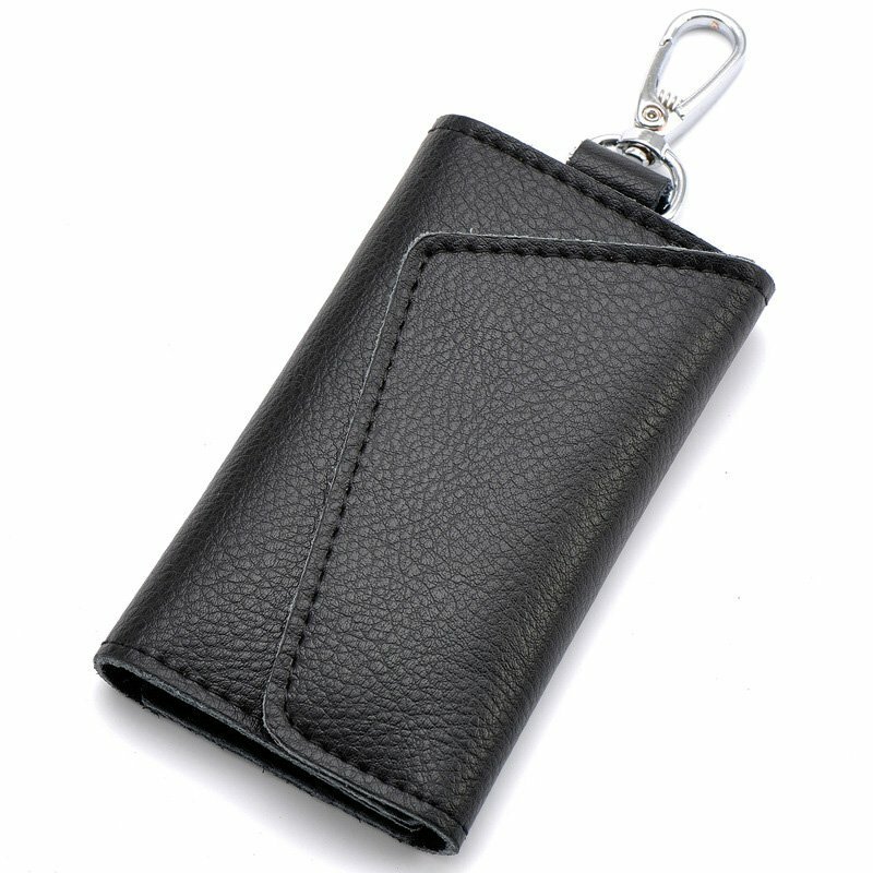 Брелок для ключей для мужчин и женщин, держатель для ключей, сумка-Органайзер для автомобильных ключей, женская черная мини-сумка для карт