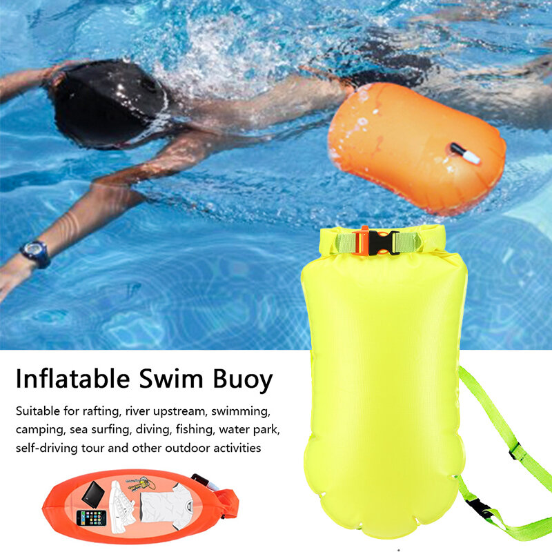 Outdoor Safety Swimming Buoy Multifunction Swim Float Bag With Waist Belt Waterproof PVC Lifebelt Storage Bag For Water Sports