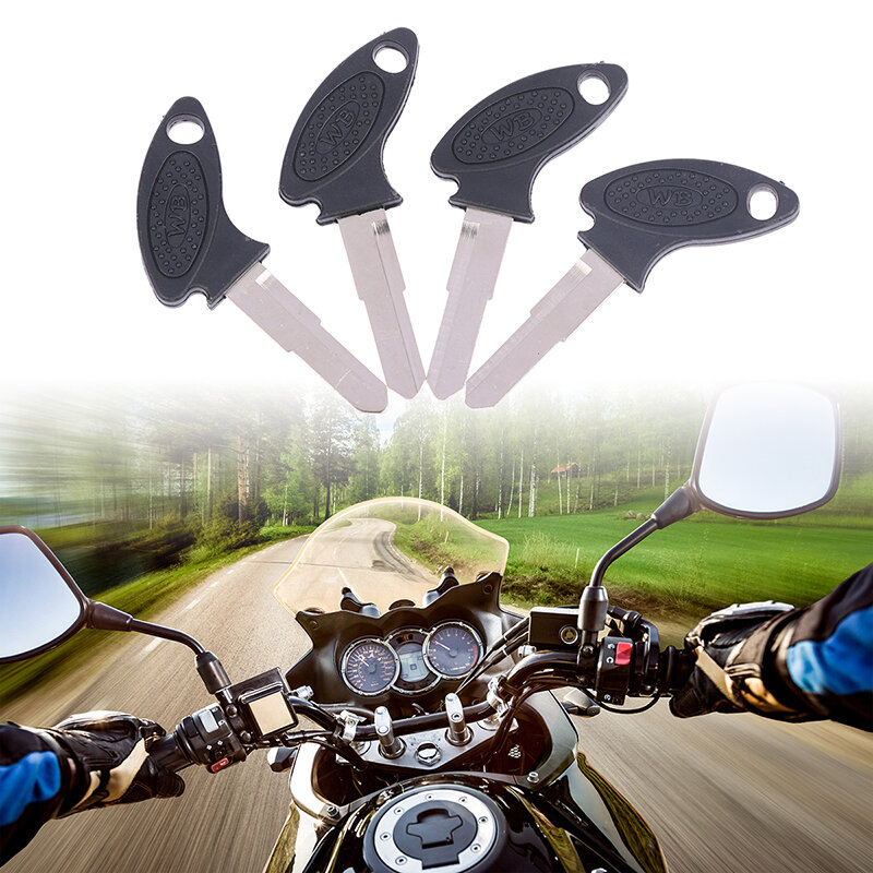 2 Stück leerer ungeschnittener Schlüssel für einige chinesische Motorrad-Moped-Nut mit linker und rechter Klinge