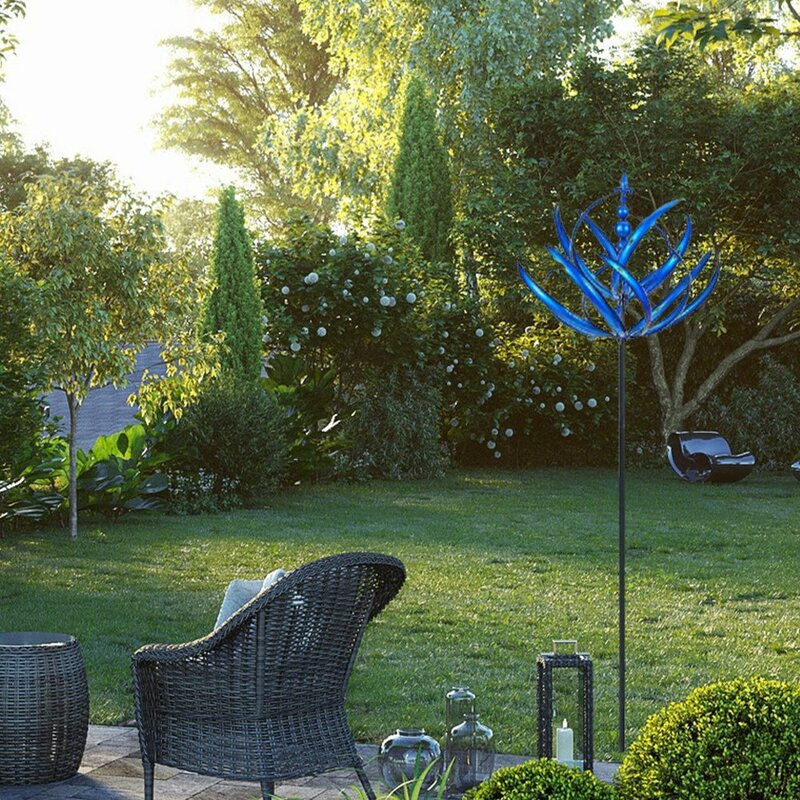 طاحونة هوائية معدنية دوارة من هارلو ، نحت بحركية ثلاثية الأبعاد ، غزل شمسي في الحديقة ، ديكور حديقة وفناء