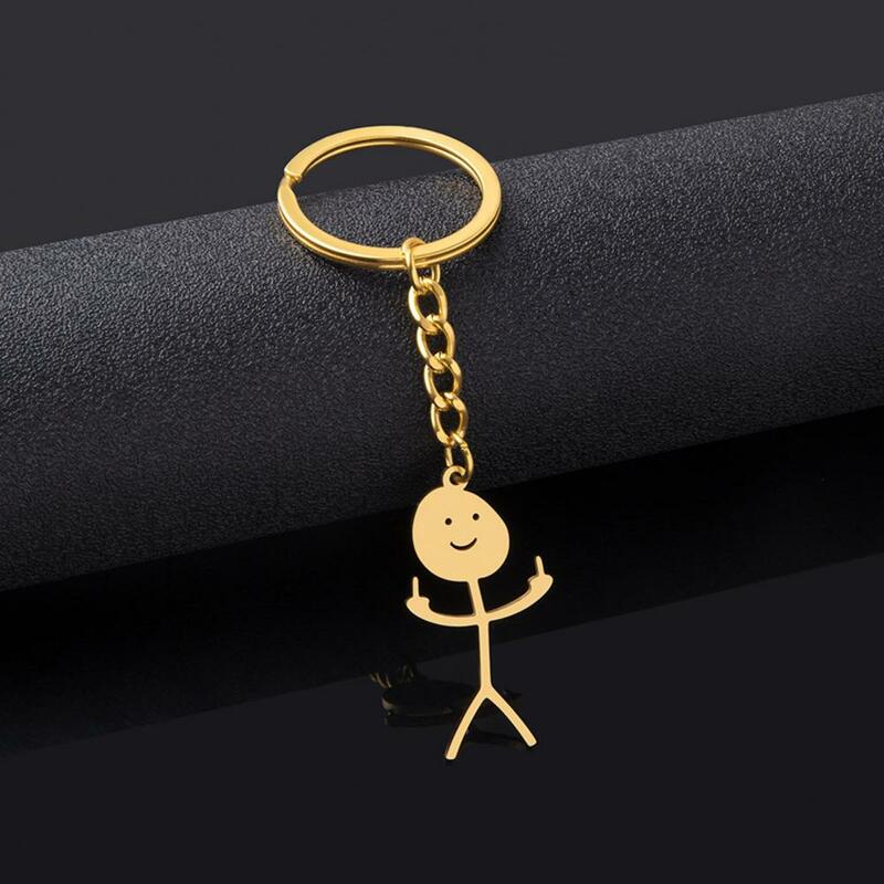 Realistic Key Holder Portable Key Chain Wear-resistant Funny Stickman Key Pendant  Decorative