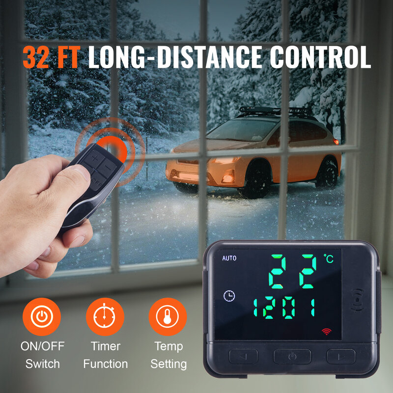 VEVOR-سخان هواء ديزل مع مفتاح LCD ، كاتم صوت للسيارة ، شاحنة ، قارب ، RV ، وقوف السيارات ، 5 كيلوواط ، 8KW ، 12 فولت