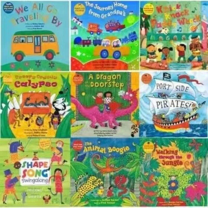 New 9 Books Barefoot Books We All Go Traveling By Children's English Picture Books Early Enlightenment Learning Books