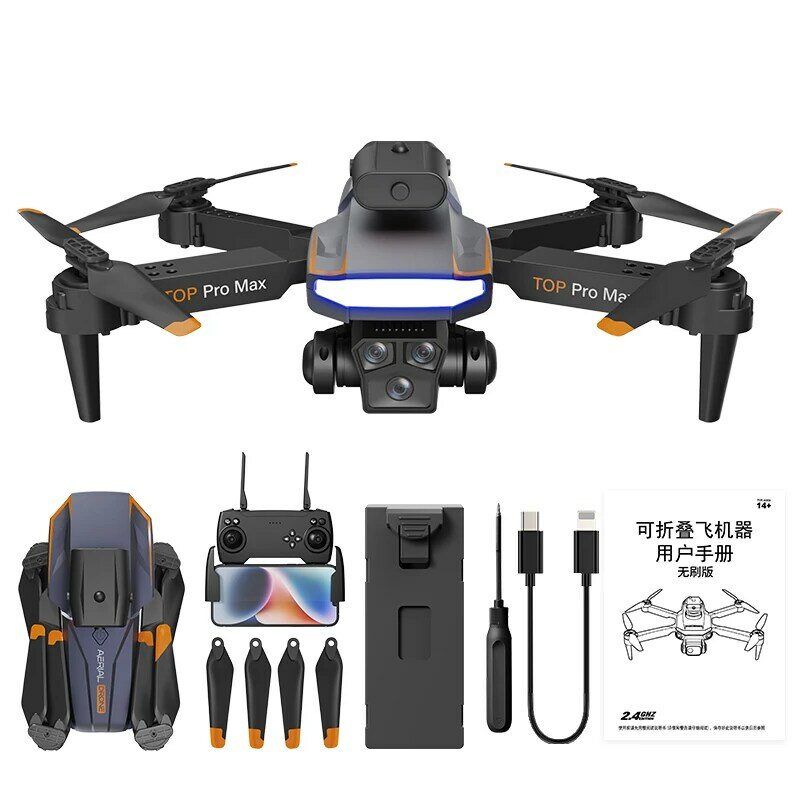 Dron plegable para principiantes con cámara Dual P18, posicionamiento de flujo óptico, evitación de obstáculos inteligente de 540 grados, FPV