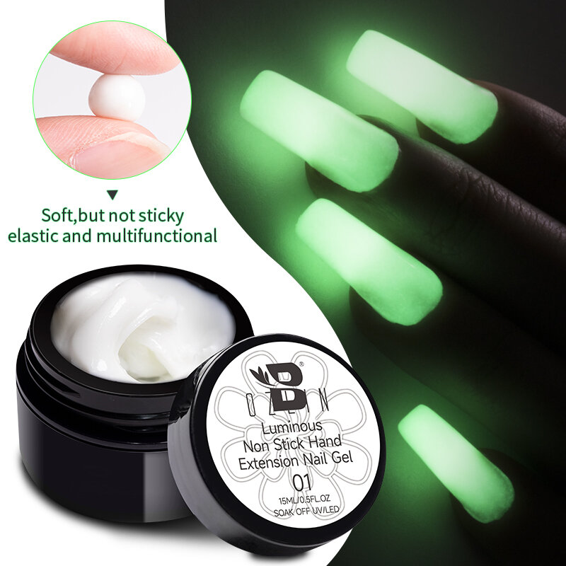BOZLIN-Gel de extensão de mão antiaderente luminoso, cor neon, gel UV para arte das unhas, verniz semi-permanente, 15ml