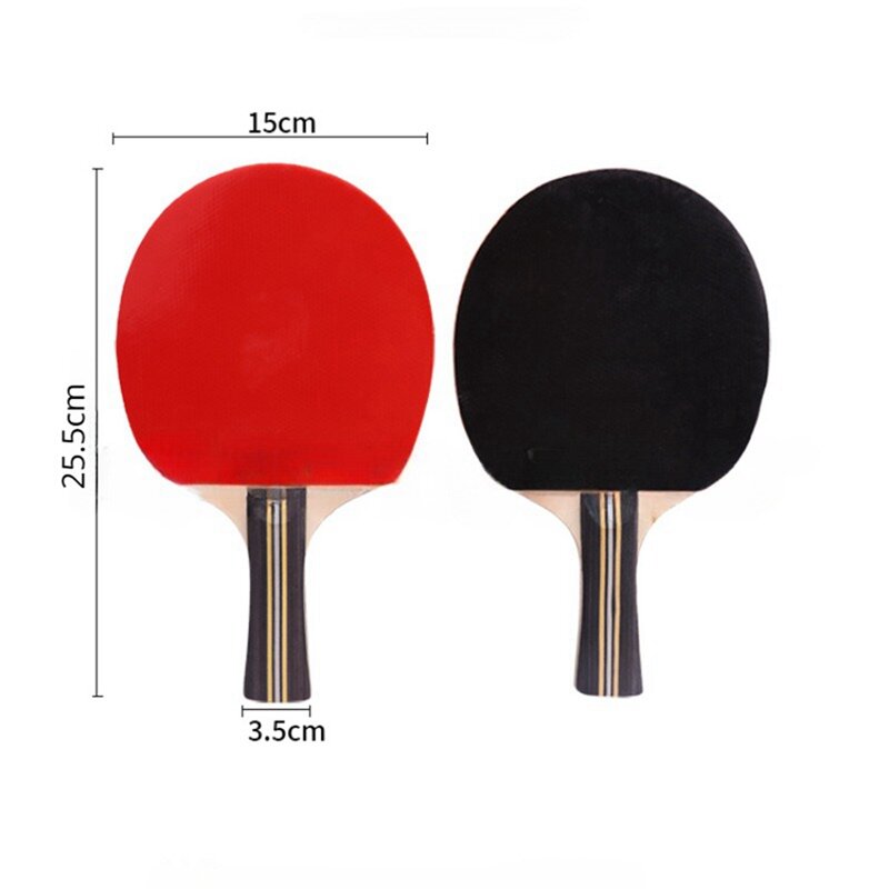 Portable Table Tennis Rackets Set Ping Pong Blade Rackets Paddle Of 2 Long Handle Ping Pong Paddles+3 Balls
