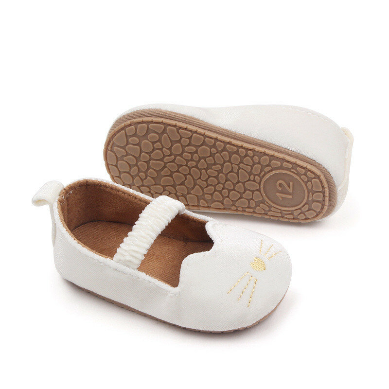 Chaussures souples pour bébé fille, souliers pour enfant, nouveau-né, premiers pas, mignon, dessin animé, chat