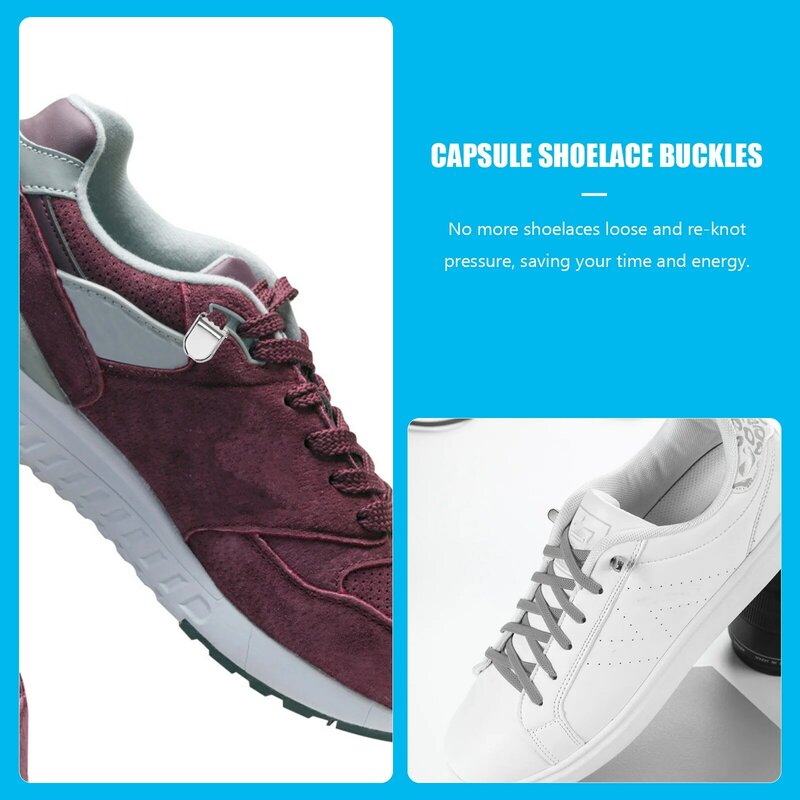 Luminelace-Boucles de verrouillage pour baskets blanches pour femmes, chaussures de course en métal, connecteurs en alliage de cuivre de qualité supérieure, 100 pièces