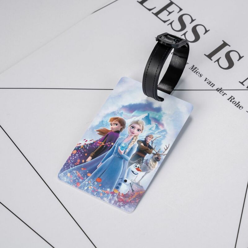 Custom Cartoon Frozen Princess Luggage Tag Anna And Elsa Suitcase Baggage Privacy Cover ID Label