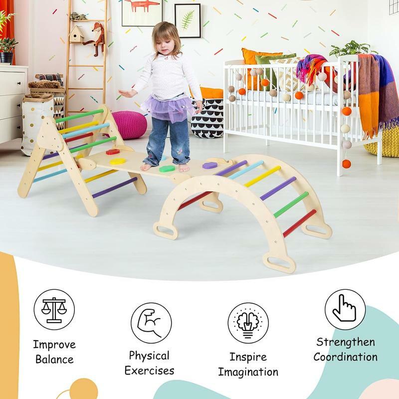 en Kids Climber Toys with Trisori Wooden Arch Climber bination Methods, Kids Triangl