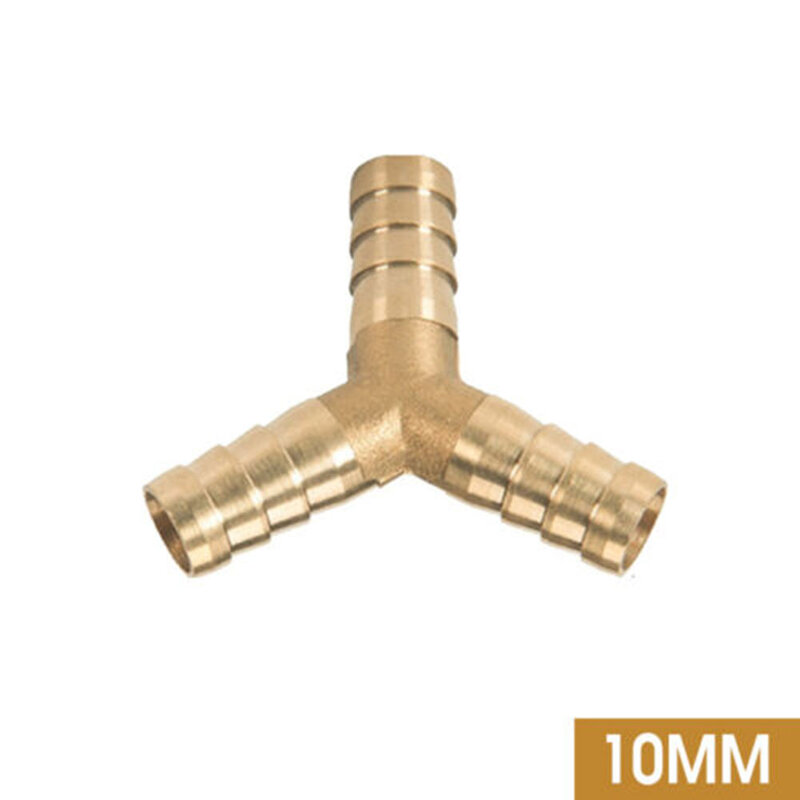 6mm 8mm 10mm 12mm Air Water Gas All Copper Material Brass Fuel Hose Joiner Tee Connector Garden Tool Accessories