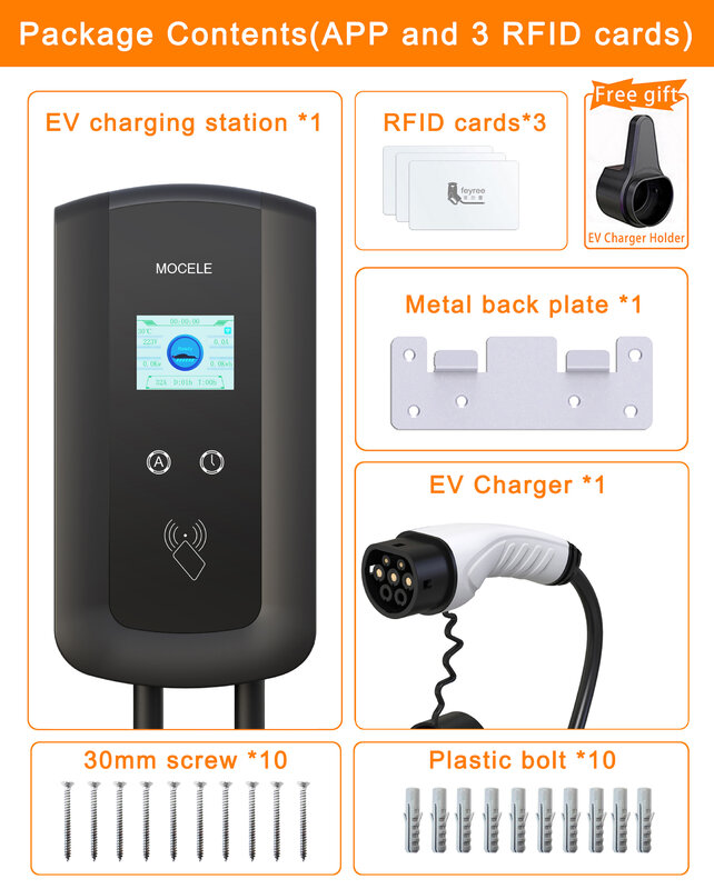 XUDIANTONG AC Type2 32A 7KW EV Charger Electric Vehicle Car Charger EV Charger Type 2 32A GBT Type 2 Charger