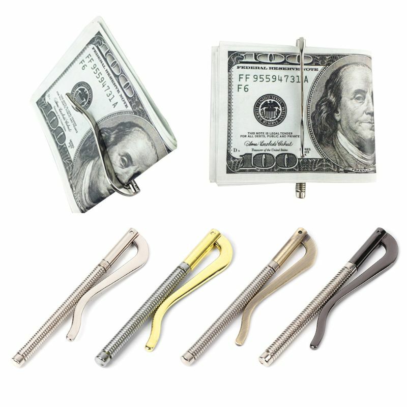 Billetera con barra Clip para dinero plegable Metal, piezas repuesto, abrazadera resorte, soporte para efectivo