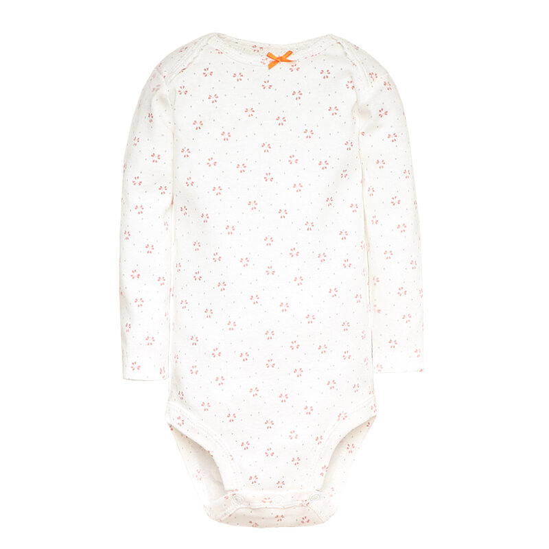 Bodysuits de algodão de manga comprida, roupas recém-nascidas, macacão infantil, roupas de meninas e meninos, macio, Natal, 3-5 peças por lote