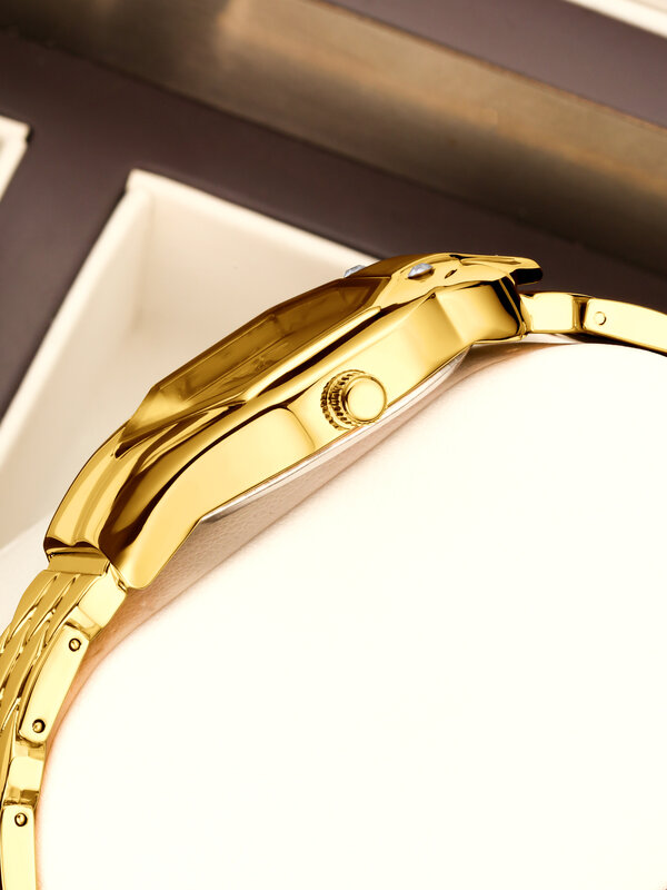 YaLaLuSi marka klasyczne gorąco sprzedające się zegarki damskie złote kryształowe diamenty luksusowe pudełko zmywacz do zegarków damski prezent jonowe złocenie