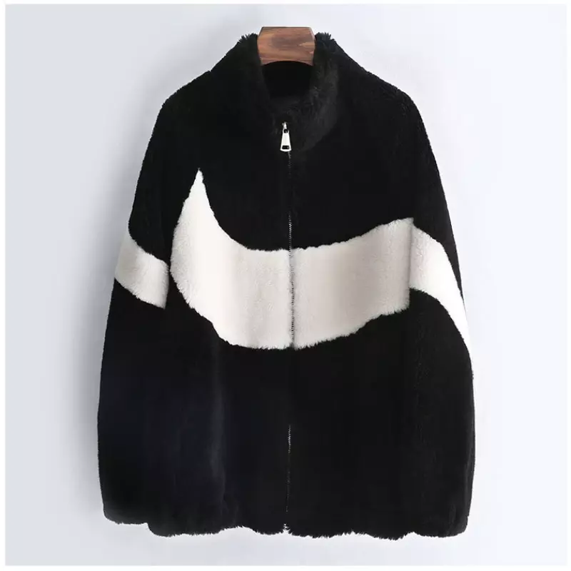 Abrigos de lana de oveja para mujer, abrigo informal, chaqueta de piel cálida coreana para otoño e invierno, Lq