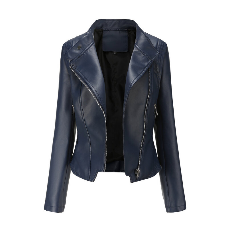 Wysokiej jakości koreańska skóra płaszcz damski wiosenny i jesienny cienki kurtka motocyklowa krótki czarny motocyklowy Punk rockowy sportowy płaszcz