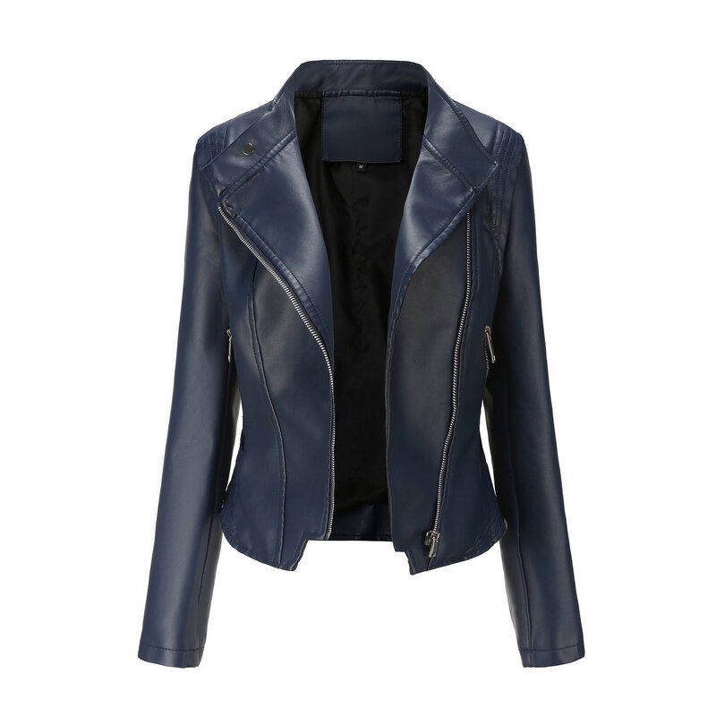 Cappotto in pelle coreana da donna di qualità Pu cappotto da moto sottile primaverile e autunnale cappotto sportivo da moto Punk Rock nero corto