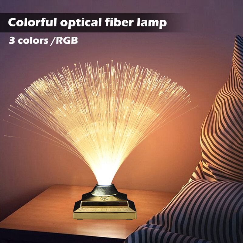 Lampada LED in fibra ottica colore che cambia luce a fibra ottica luce notturna ornamento da tavolo per la casa natale decorazione festa nuziale