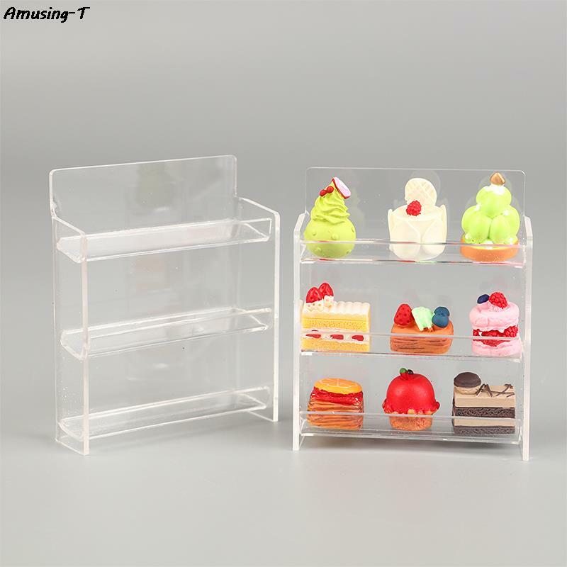 Dollhouse Storage Rack for Dolls, Cake Display Cabinet, Móveis de Cozinha, Decoração de Casa, Cena Toy, Escala 1/12
