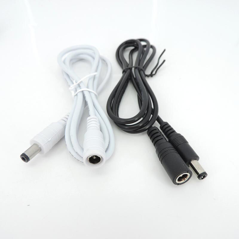 1m weiß schwarz DC Stecker zu Buchse zu Stecker 12V 24V DC Netzteil Kabel Verlängerung kabel Adapter 5,5mm x 2,1mm für Licht leiste