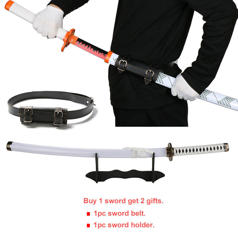 Roronoa Zoro Katana de tres piezas, personajes de Anime, espada, juguete de Cosplay, cinturón de cortesía y soporte de espada