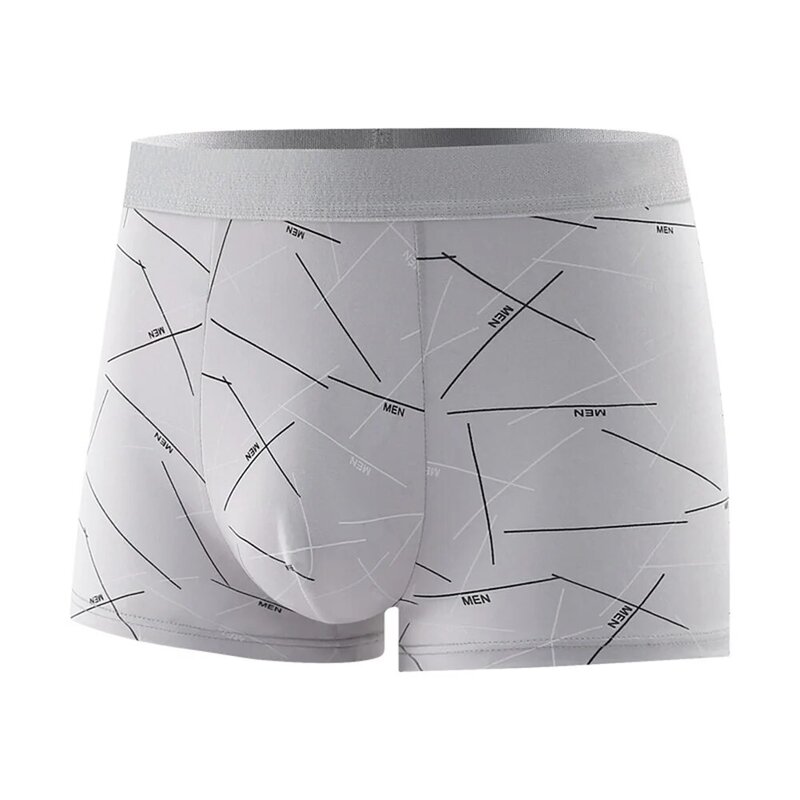 Mens Boxer Shorts Soft U Convex Pouch Underwear Plus Size Boxer Briefs Underpants Fashion Printed Arrow Panties Homewear