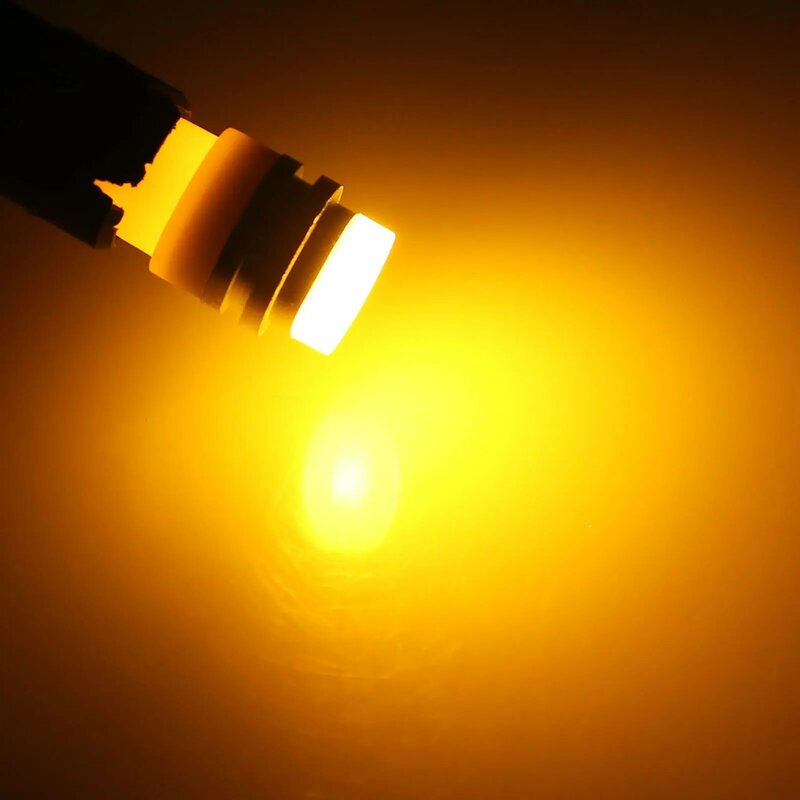 1 bombilla de lectura de luz de esquina RV T10 W5W amarilla, luz suave, 1 emisor COB SMD LED 657 1250 1251 A131