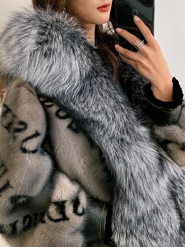 Manteau de fourrure en cuir de vison entier pour femme, court, à la mode, nouvelle collection hiver