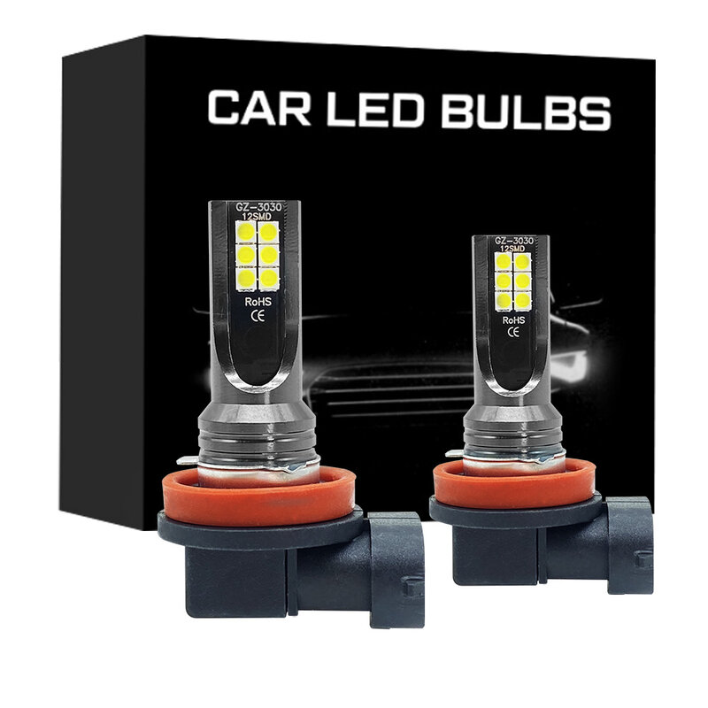 Faros LED antiniebla para coche, lámpara de 12000Lm, 9005 K, 9006 K, H11, H8, H4, H7, H9, H10, H1, 6000, HB3, 3000, HB4, 6000K, 2 piezas