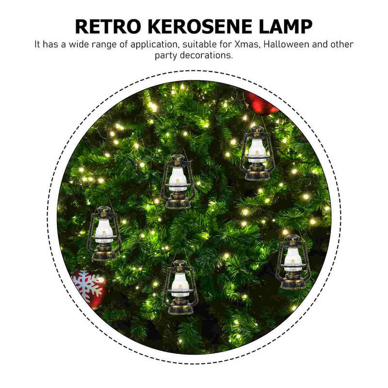 Retro Mini Vintage Dekor Vintage Miniatur Öllampe Weihnachts baum hängen Ornamente Mikro Landschaft Dekoration