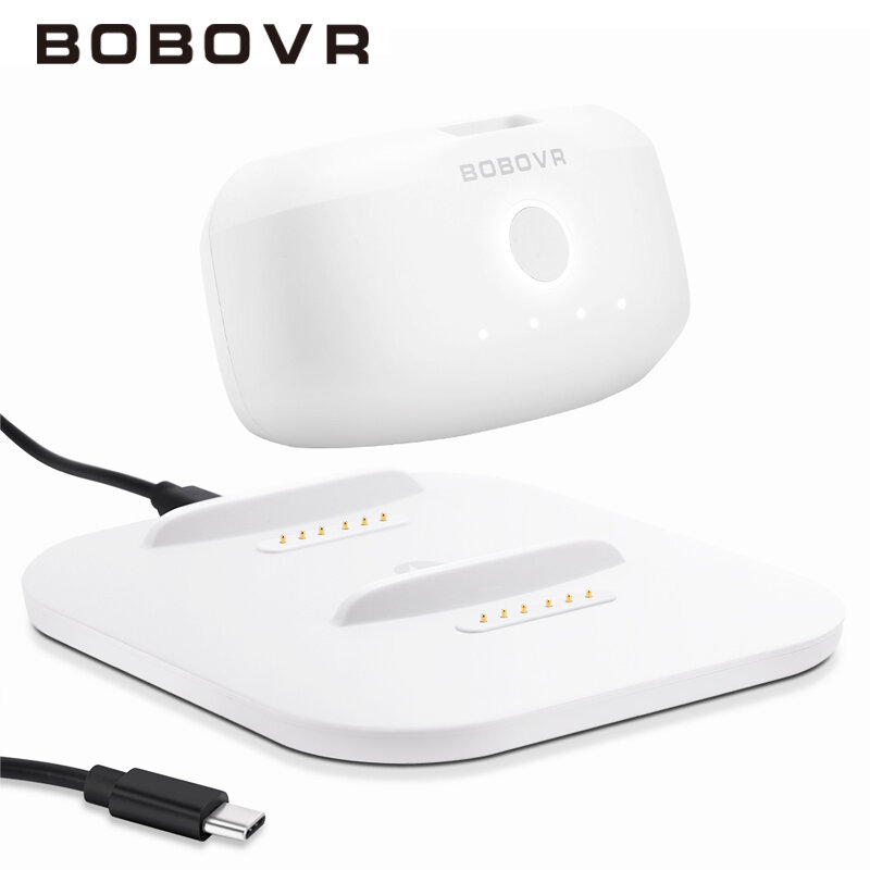 BOBOVR Twin Charger Station/Dock for B2 Battery Pack for M2 Pro M2 PLUS Strap Magnetically Supply Power to 2 B2 Battery Pack