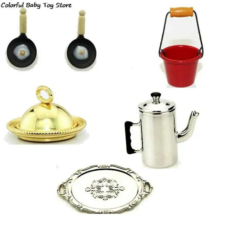 1 pz cibo bambole finta gioca giocattolo Mini stoviglie 1:12 bambola colazione in miniatura latte teiera cibo ciotola vaso di ceramica Set da cucina