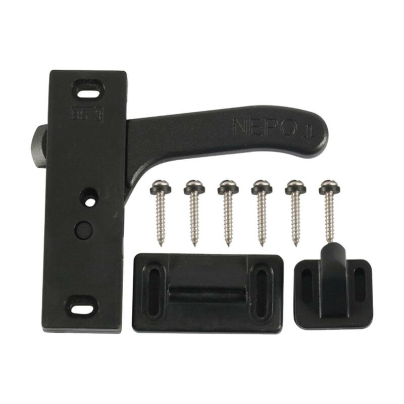 Black RV Screen Door Latch Replaces Accessory Assembly Camper Door Latch Right Hand Handle Kit for Travel Trailer Camper RV