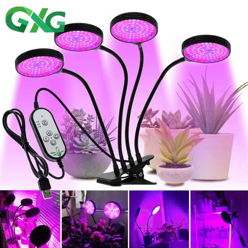 DC5V USB مصباح فيتو تخفيت عكس الضوء LED تنمو ضوء الطيف الكامل سطح المكتب كليب ضوء النبات لزراعة النباتات الزراعة المائية
