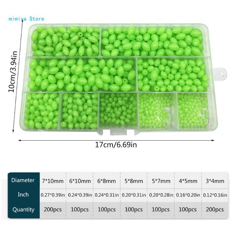 Groene plastic gloeiende ballen nachtstoppers gloeiende gootsteenkralen kunstaas