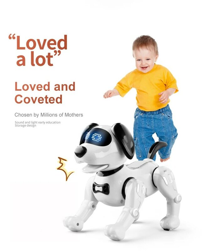 Интеллектуальный интерактивный Щенок RC робот Голосовая команда робот Танцующая собака Робот