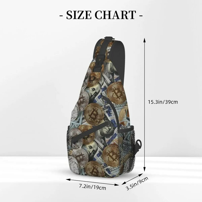 Кросс-боди сумки-слинги с биткоином или долларом, нагрудная сумка, рюкзак на плечо для криптовалюты, рюкзак для пешего туризма, кемпинга, ранец