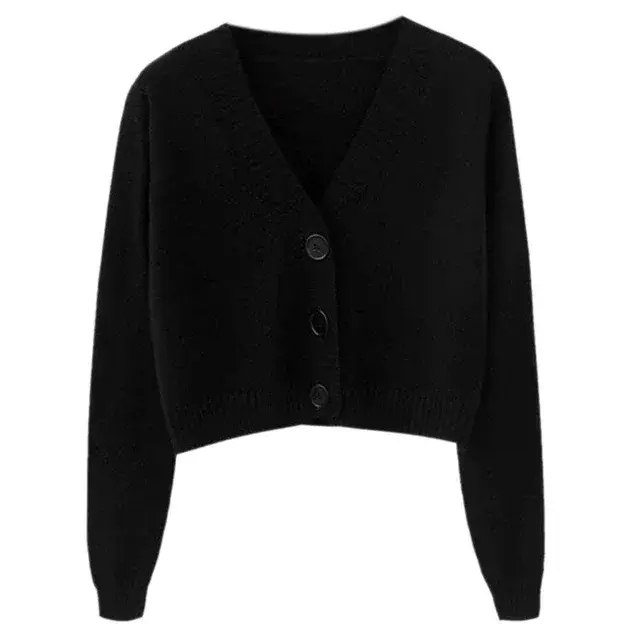 Cardigan de manga comprida com decote em v feminino, jaqueta de botão, casaco de malha, roupa íntima, outono