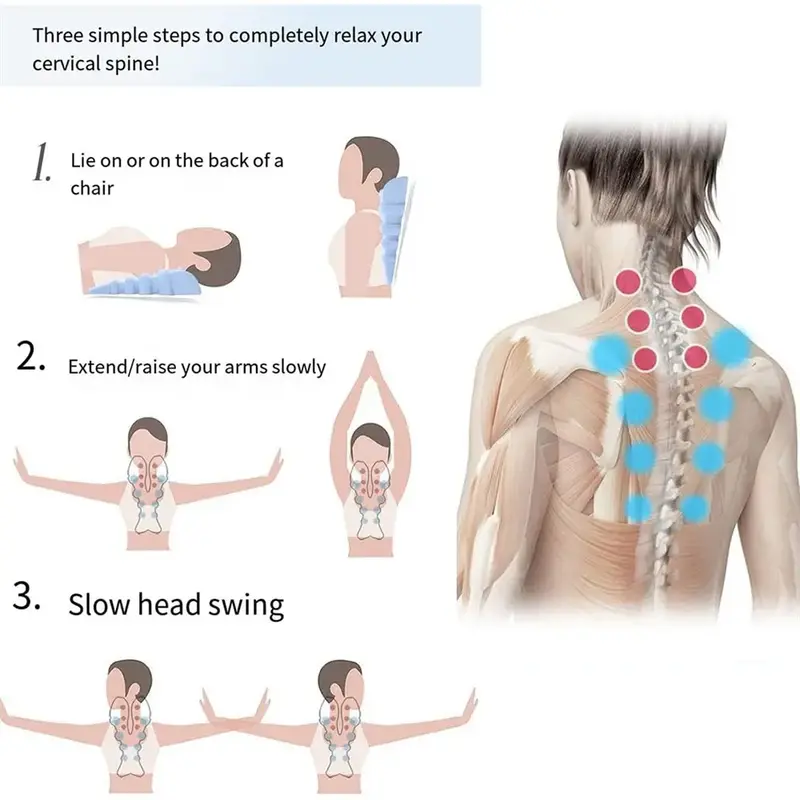 Cervical Traction Device,Neck Stretcher Massager for Neck Pain,Shoulder Stretcher,Trigger Point Massager Tool,Neck Relief Device