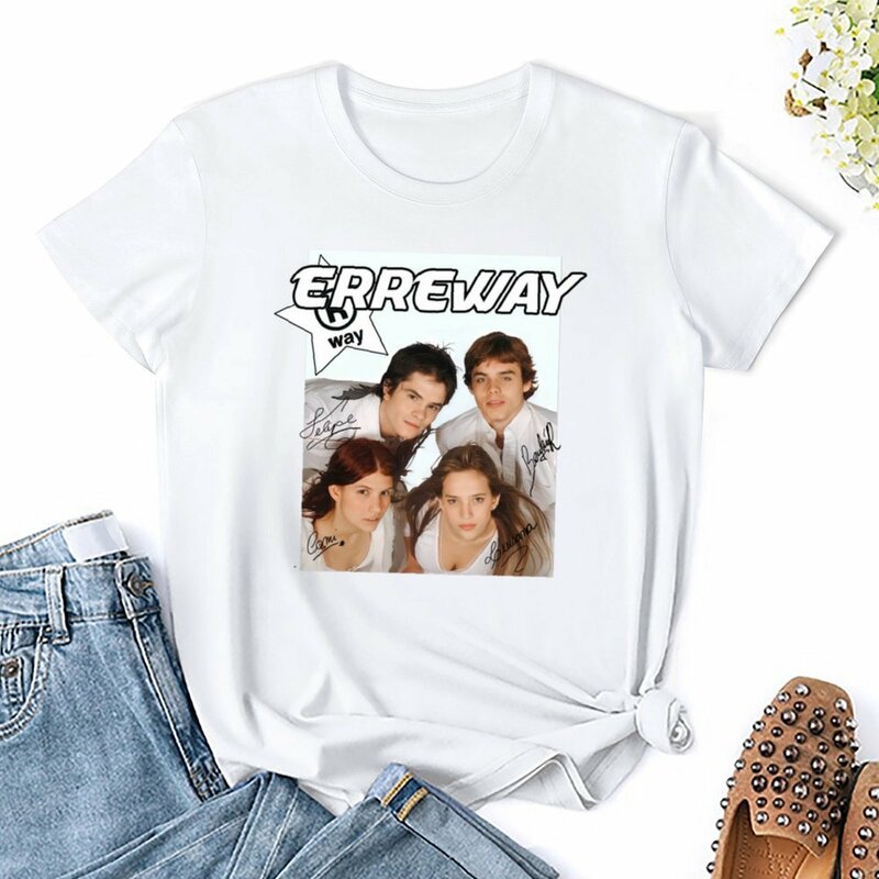 Erreway เสื้อยืดโปสเตอร์ผู้หญิง, เสื้อเบลาส์2024ฤดูร้อนตลกๆสำหรับผู้หญิง
