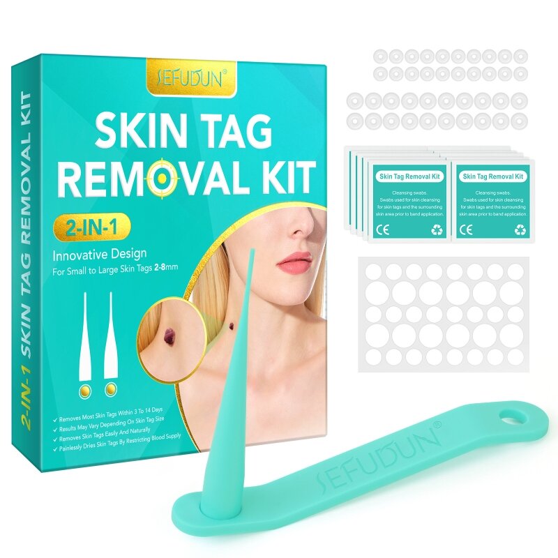Skin Tag Removal met microbanden Reinigingsdoekjes Mollenverwijderaar voor gezicht, hals en lichaam voor dames en heren Drop