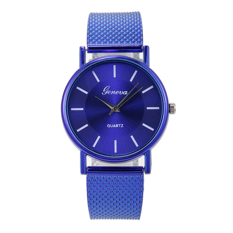 Elegante relógio de quartzo feminino, vidro azul Life, impermeável distinto, relógio high-end feminino