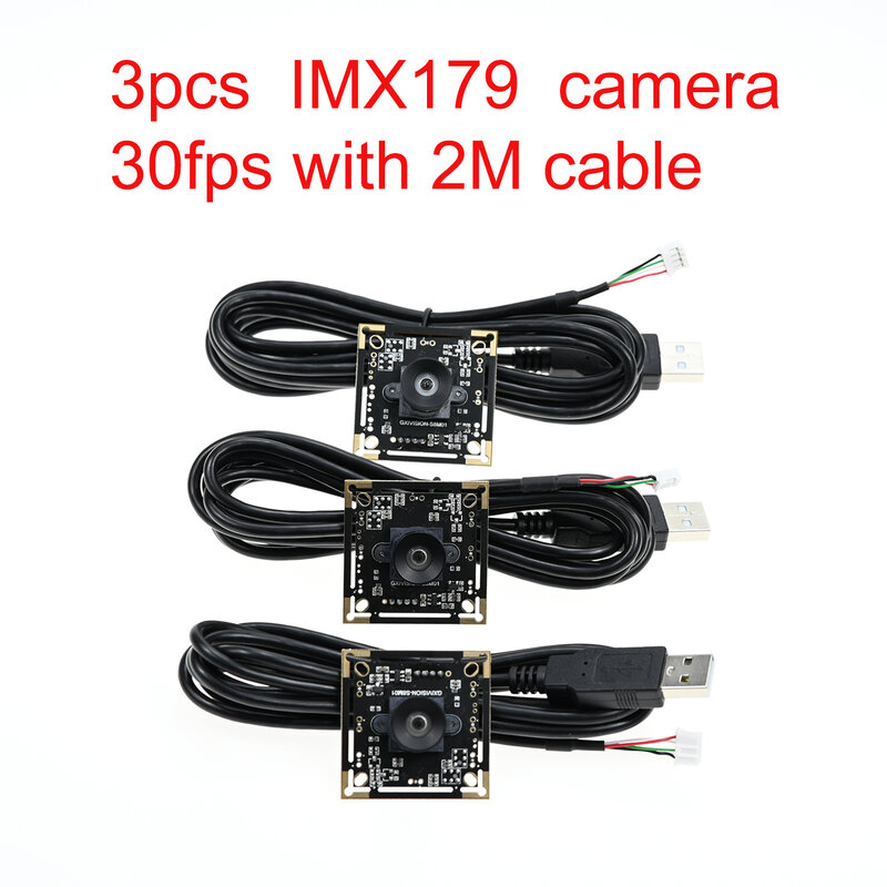 GXIVISION 3 pièces IMX179/OV2735/OV9732100 degrés 1MP 30fps 2M câble Module de caméra Compatible pour bricolage Autodarts.io, pilote USB gratuit