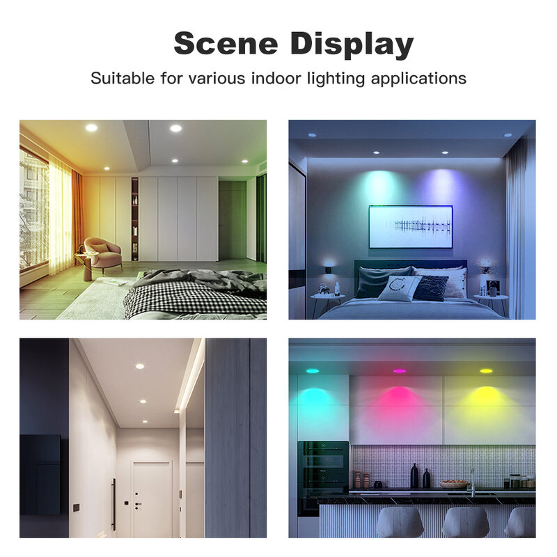 Gledopto-luz descendente LED ZigBee 3,0, foco de 9W, RGBCCT, E26, Color de luz tipo EE. UU., 2200 ~ 6500K, para interiores, Smart Life, Tuya, Homey, Alexa, aplicación de voz RF