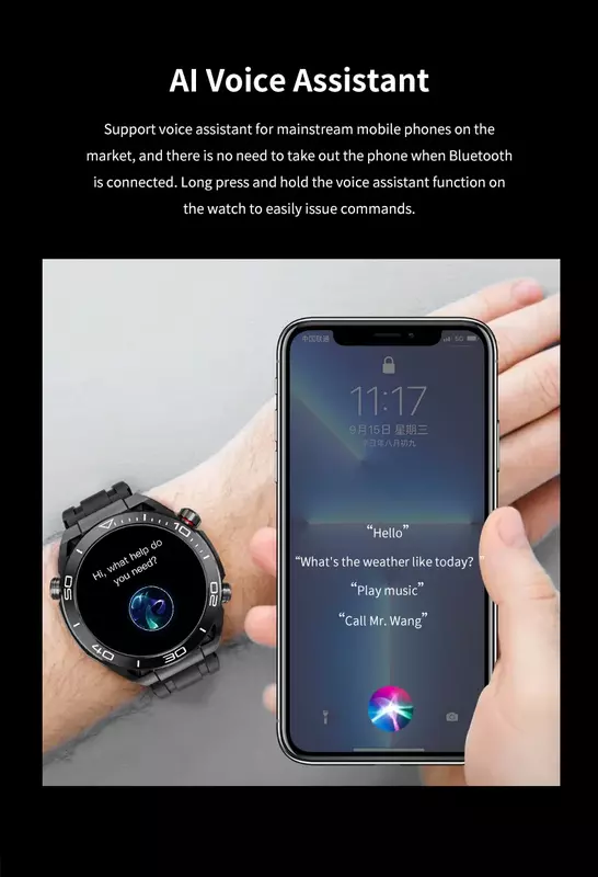 GS Ultimate-reloj inteligente para hombre, accesorio de pulsera deportivo con carga inalámbrica, NFC, Bluetooth, llamadas, 2023