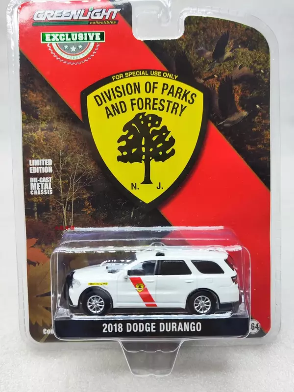 Diecast Metal Alloy Model Car Toys para Coleção de Presente, Dodge Durango, New Jersey Forest, Bombeiros, W1243, 1:64, 2018